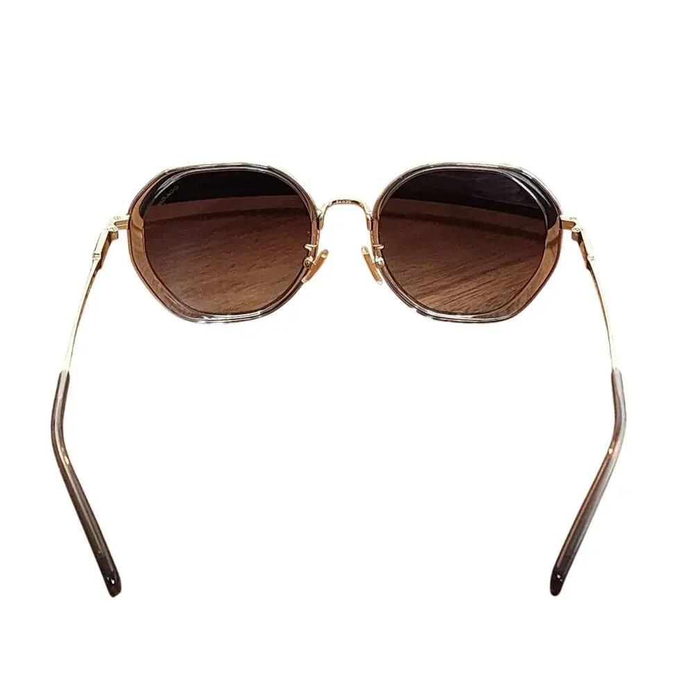 Coach Geometric Sunglasses, Clear Grey & Gold, NIB - Picture 8 of 8